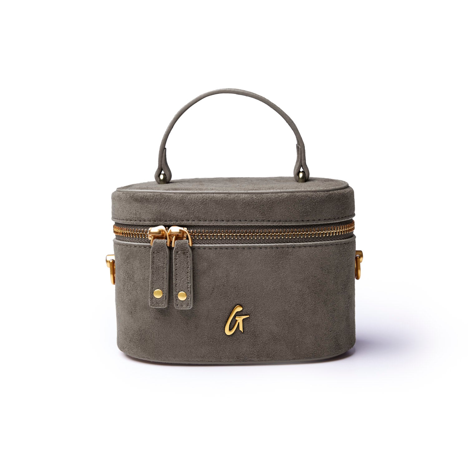 MINI SUEDE VANITY BAG - OLIVE GREEN