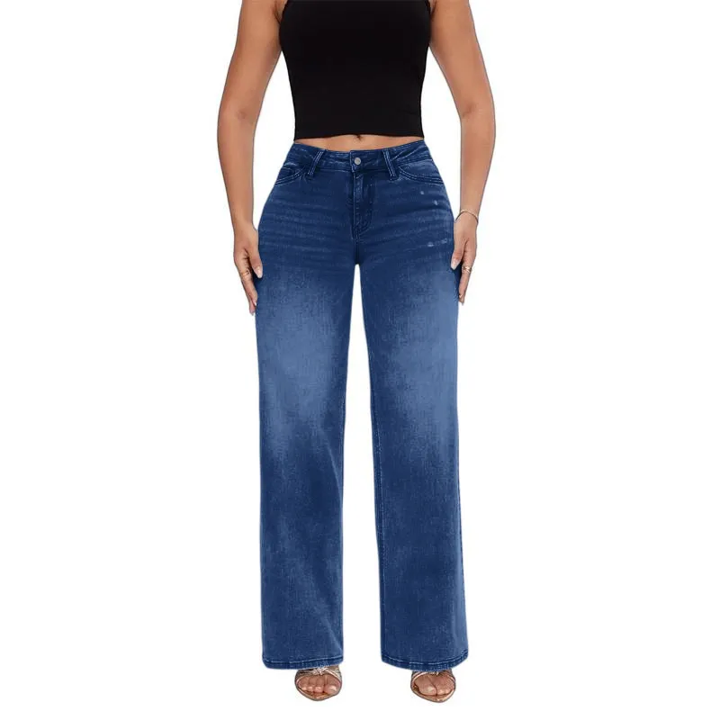 Jeans for Women Mid-Low Rise Stretch Baggy
