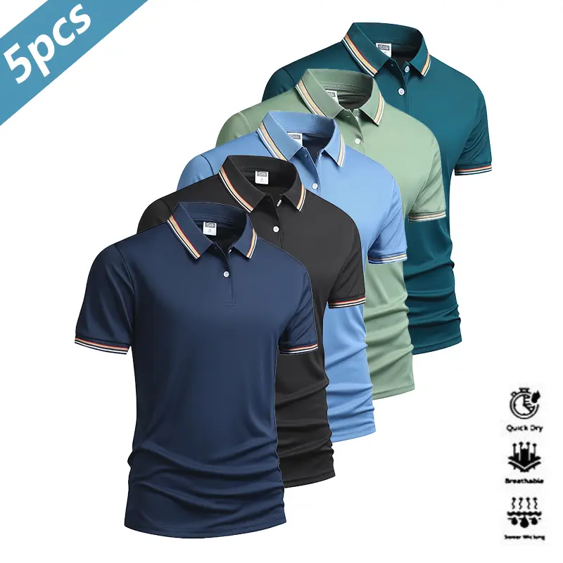 🔥10-pack only $24 🔥Men's Quick Dry Polo Shirt Set