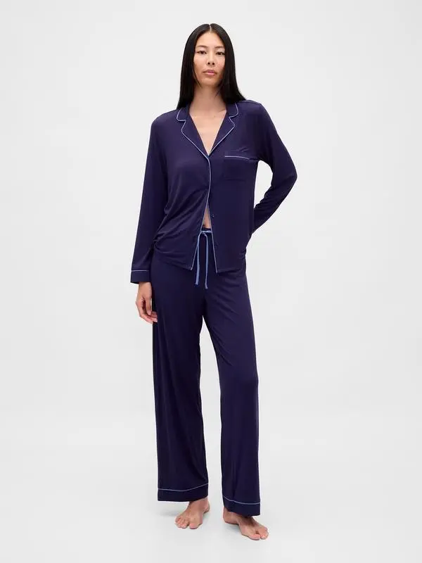 Women's Long Sleeve Button-Down Pajama Set