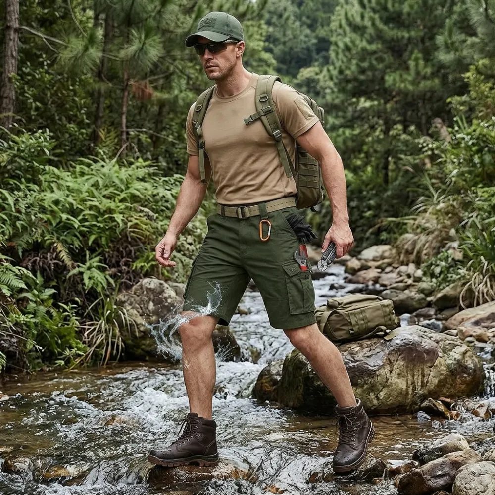 🥰LAST DAY 60% SALE 💥 Men Cargo Tactical Shorts & EDC Hiking Work Military Army Pants with 9 Pockets