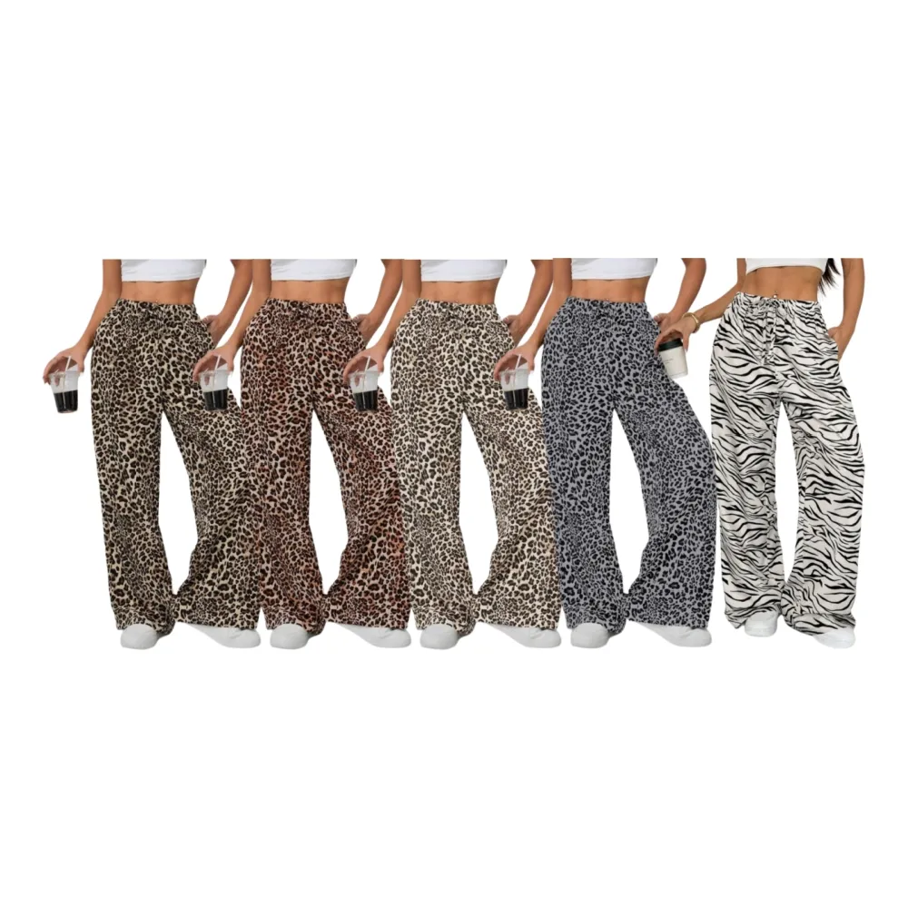 Women's Leopard Print Wide Leg Pants (Less than $3 each!)