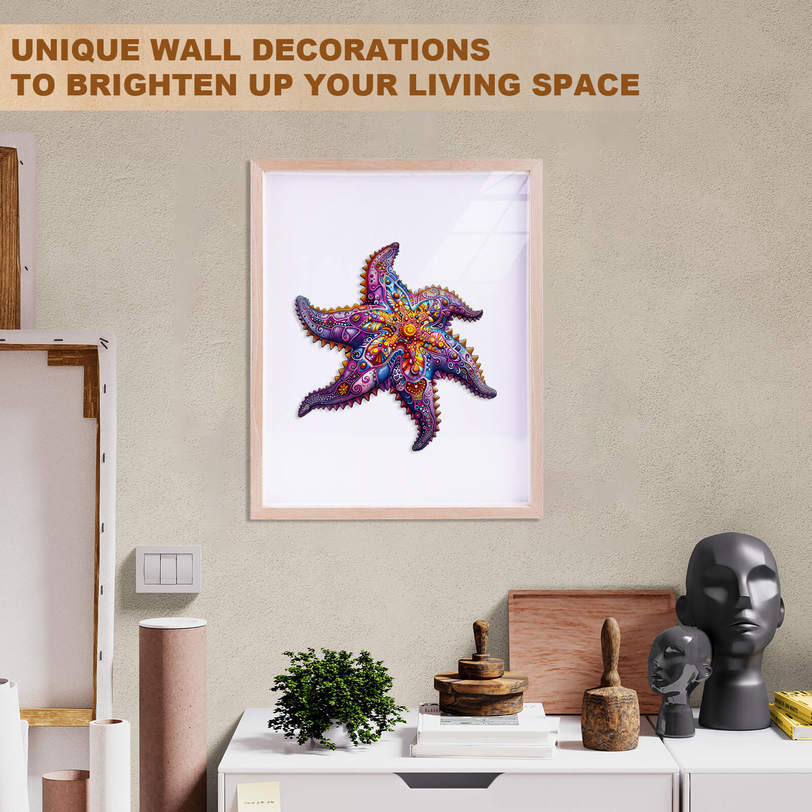 Mandala Starfish Wooden Jigsaw Puzzle