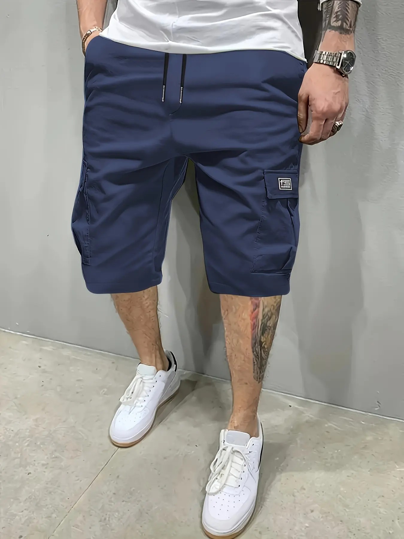 Men's Multi-Pocket Cargo Shorts Casual Streetwear Set