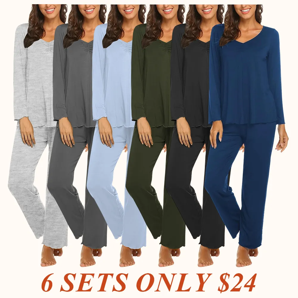 Womens Pajama Sets 2 Piece Lounge Set Fall Winter Pajamas