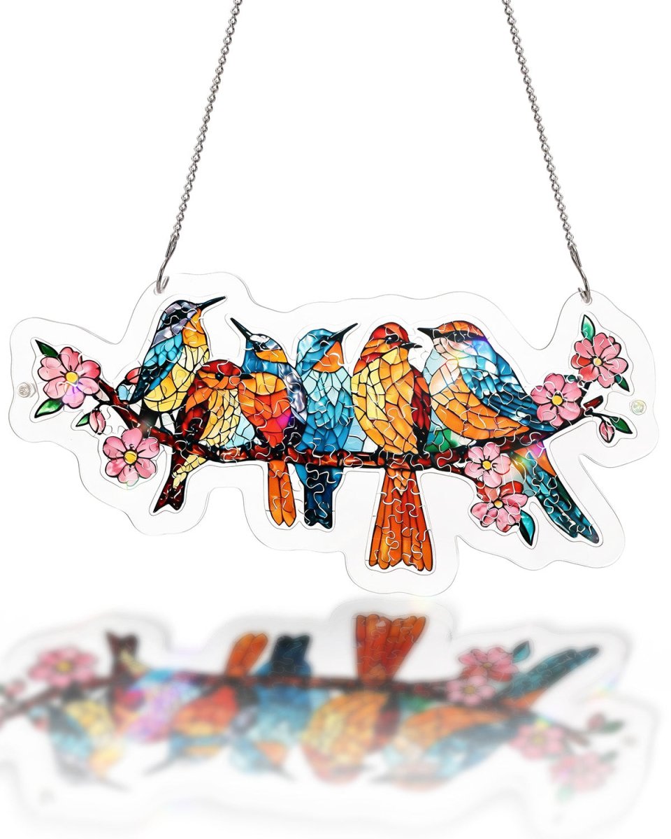 Acrylic Jigsaw Puzzle Suncatcher - Blossom Songbirds