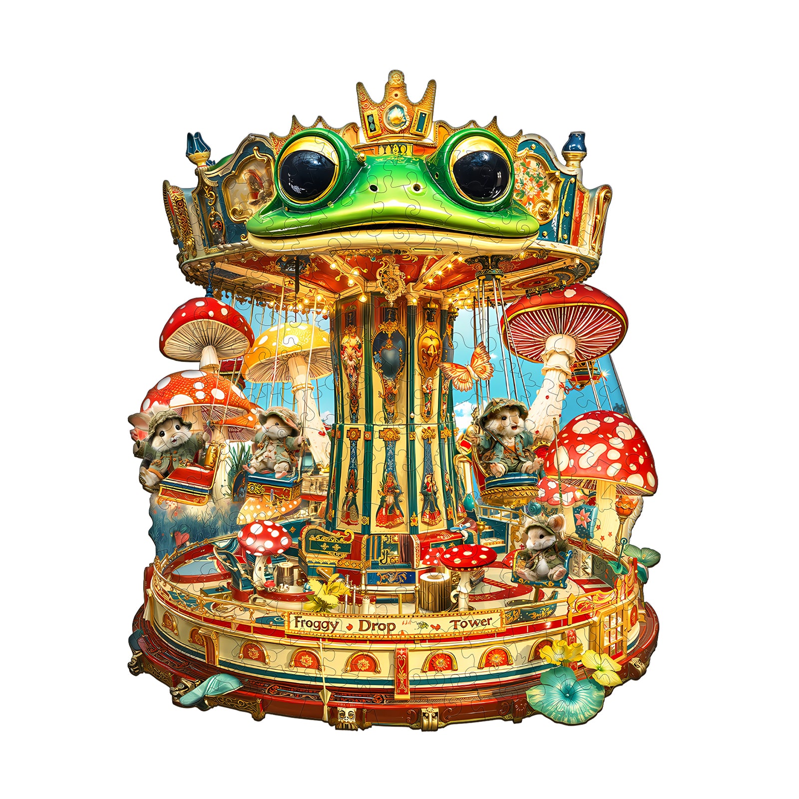 Froggy Drop Tower Wooden Jigsaw Puzzle