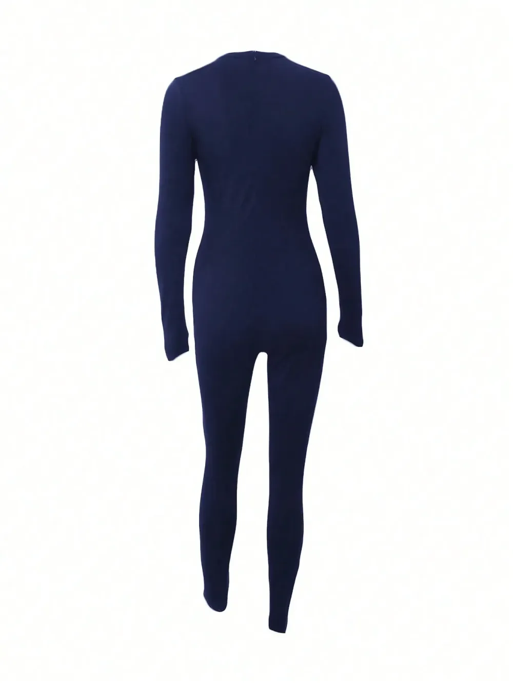 Women Solid Color Long Sleeve Jumpsuit