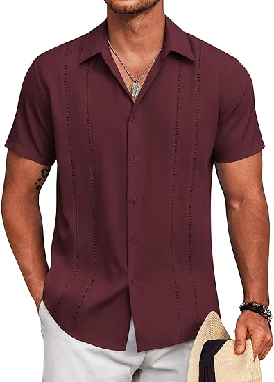 Men's Cuban Linen Guayabera Shirt – Short Sleeve