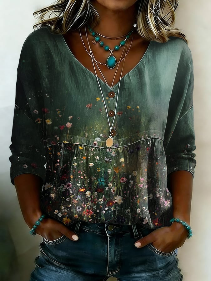 Women's Casual Retro Cotton-Linen Shirt