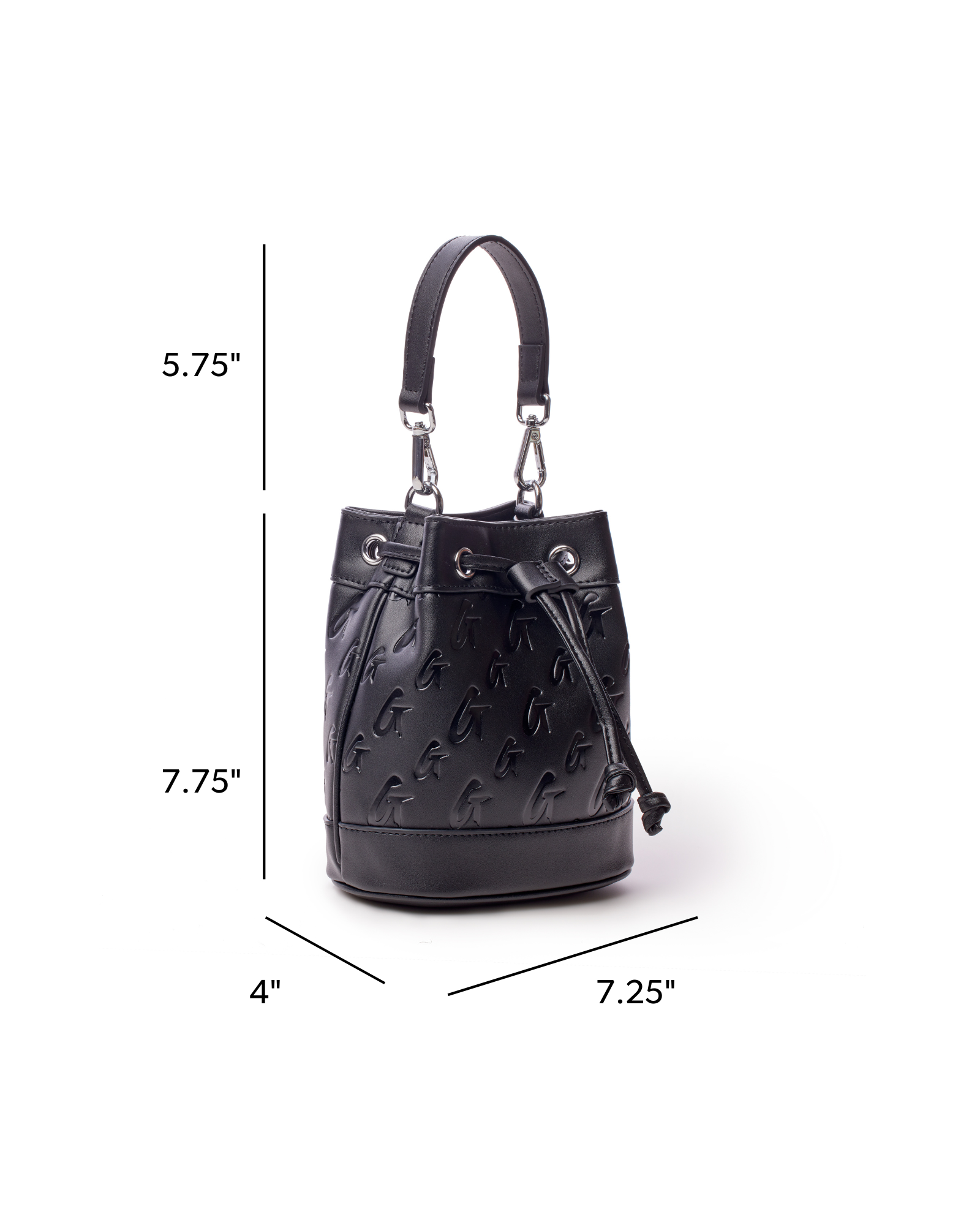 MINI MONOGRAM BUCKET BAG - BLACK