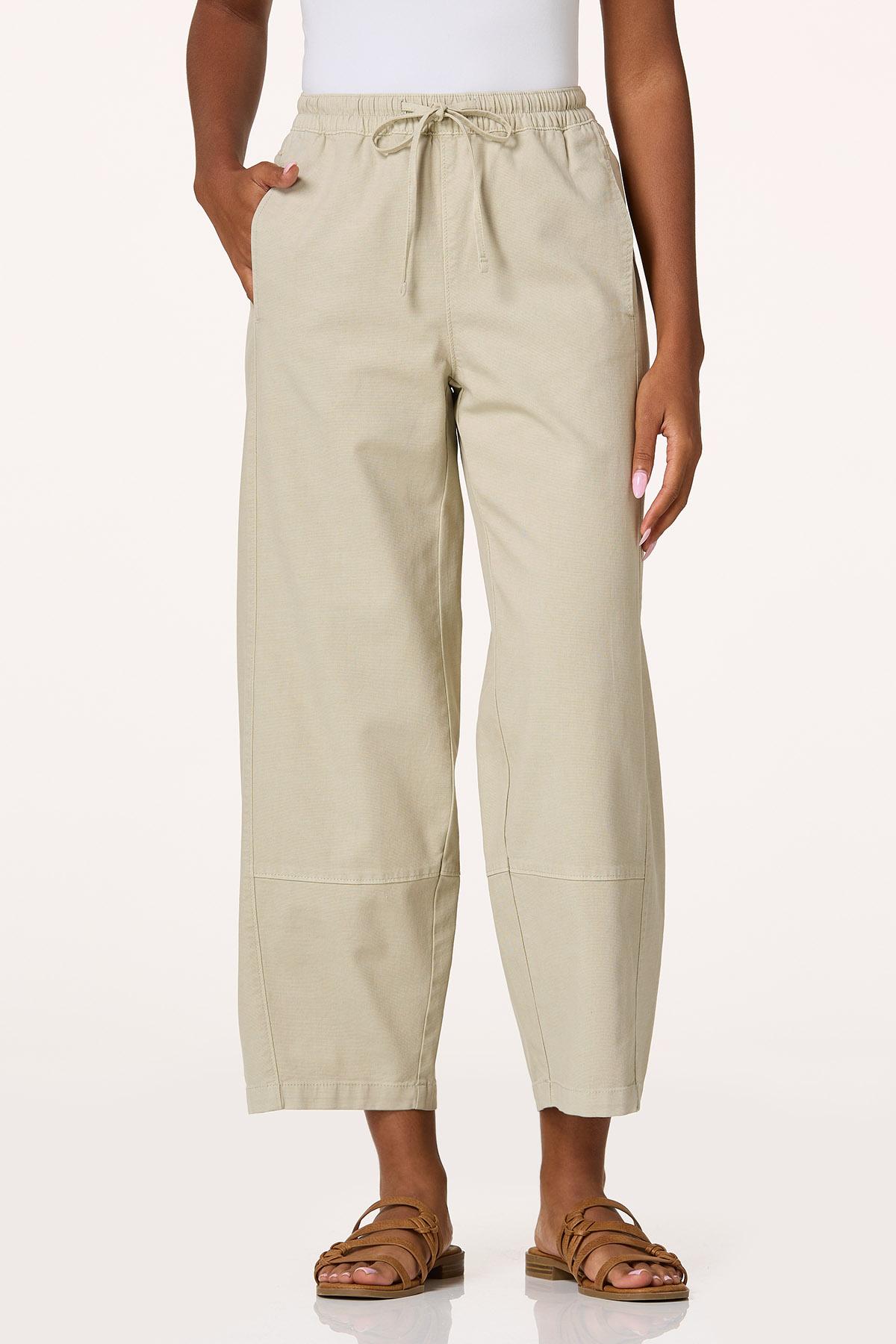Relaxed Barrel Leg Cropped Pants