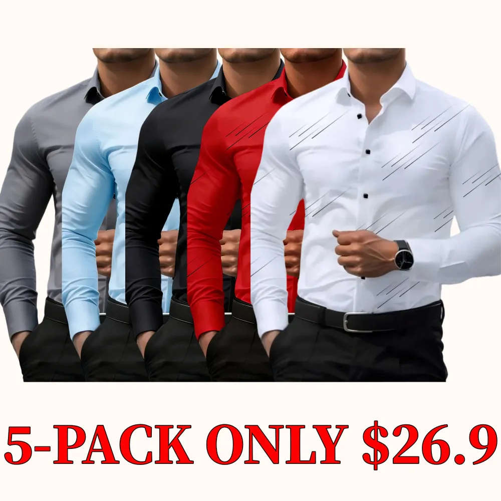 Men's long-sleeved shirt, casual business style