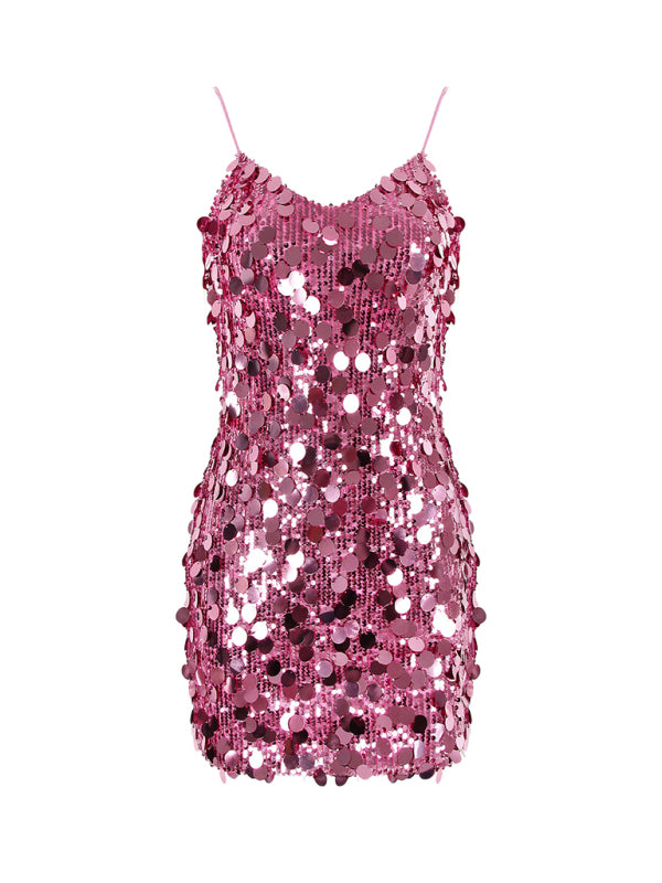 Sequined Strappy Bodycon Mini Dress