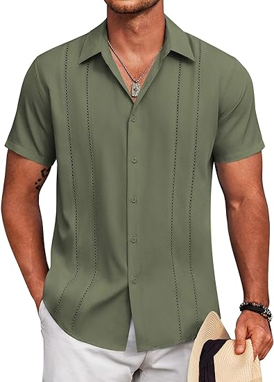 Men's Cuban Linen Guayabera Shirt – Short Sleeve