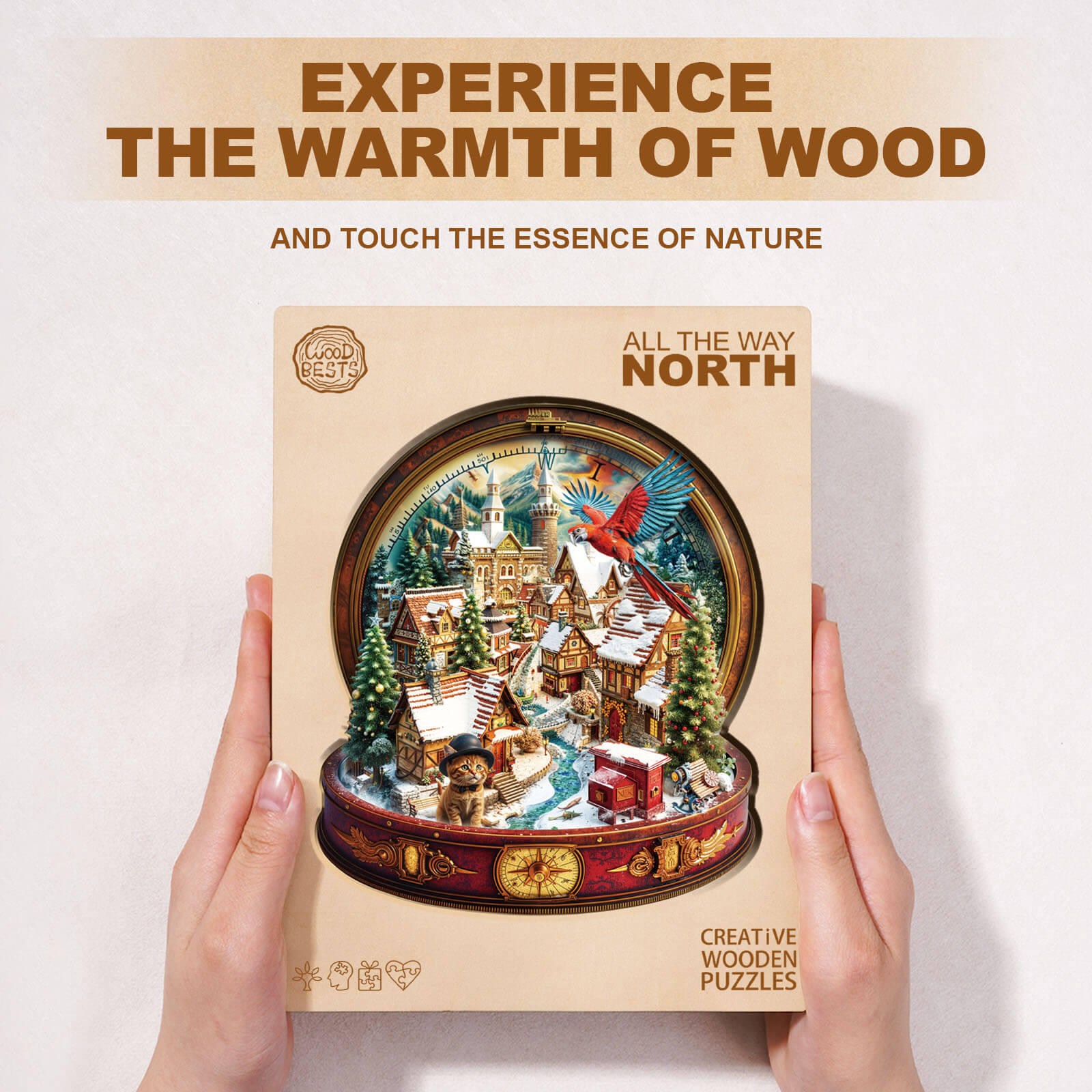all the way north Wooden Jigsaw Puzzle