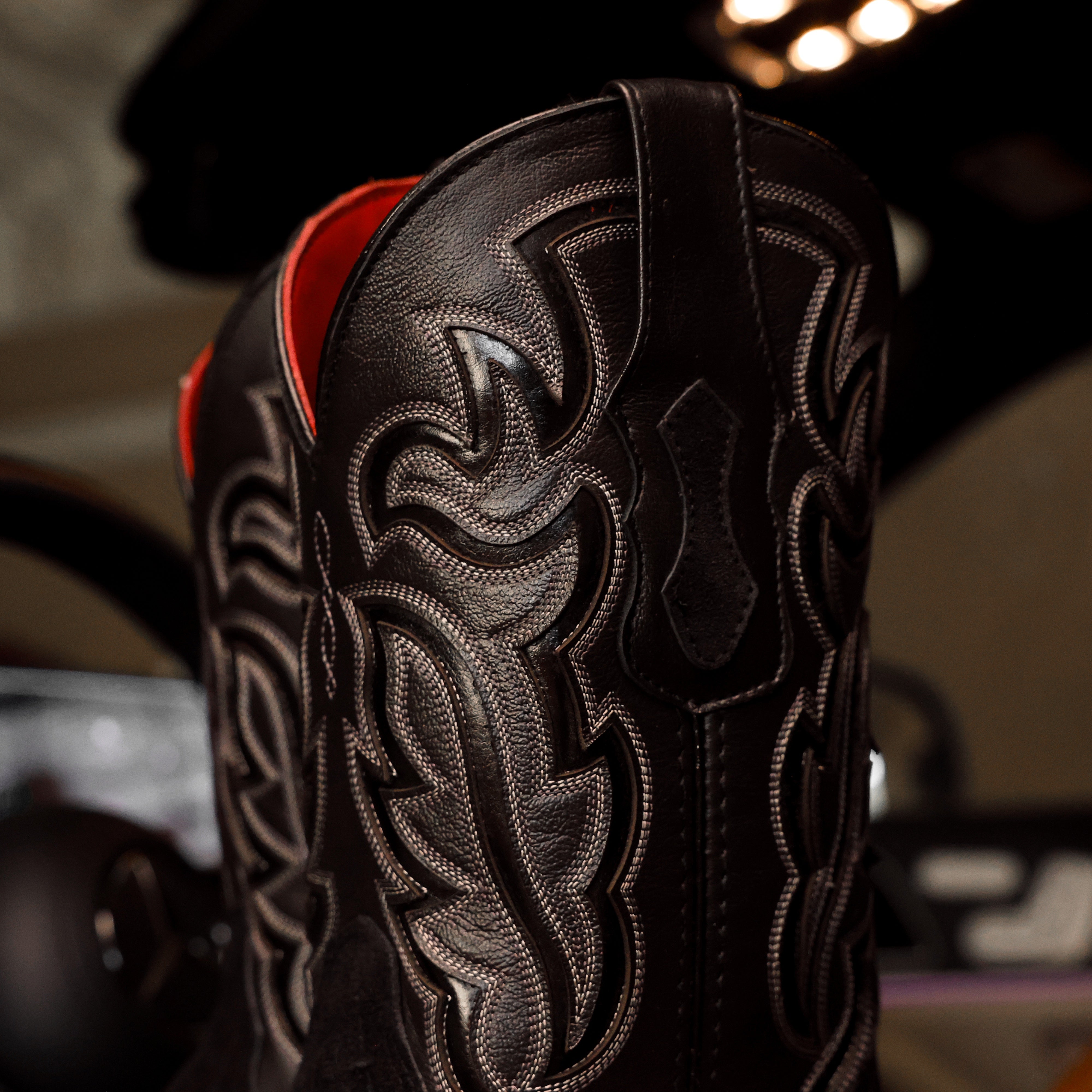 TOTAL BLACK Rough-Out Leather Boots - Square Toe