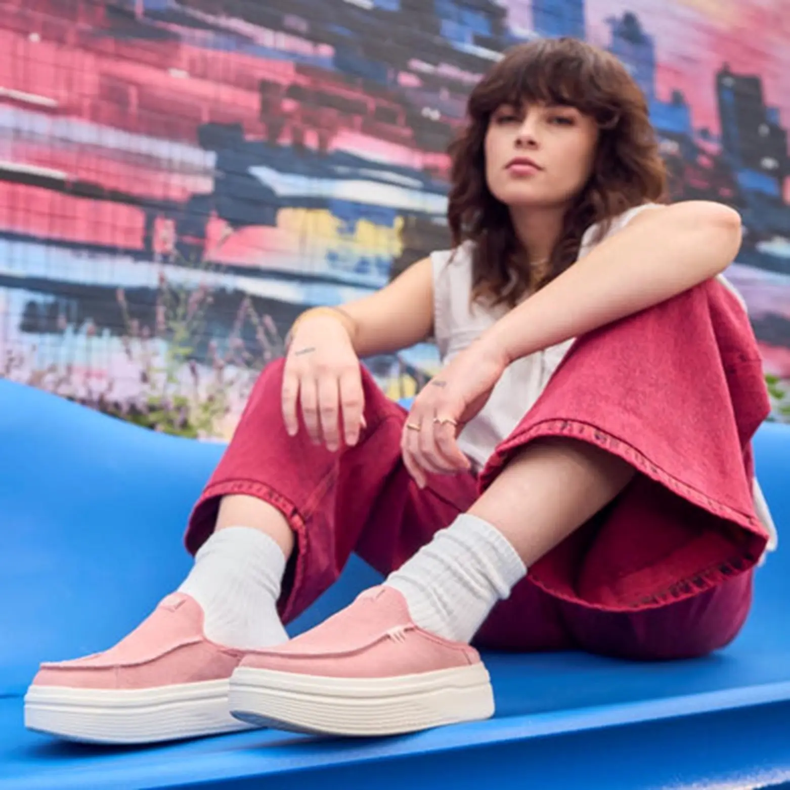 HEYDUDE Austin Lift - Womens Comfortable Slip on Platform Mules