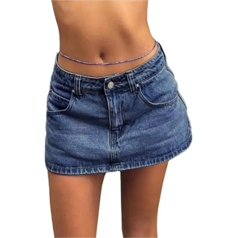 Stretchy Mid Waist Y2K Sexy Denim Mini Skirts (Just $3 Each!)