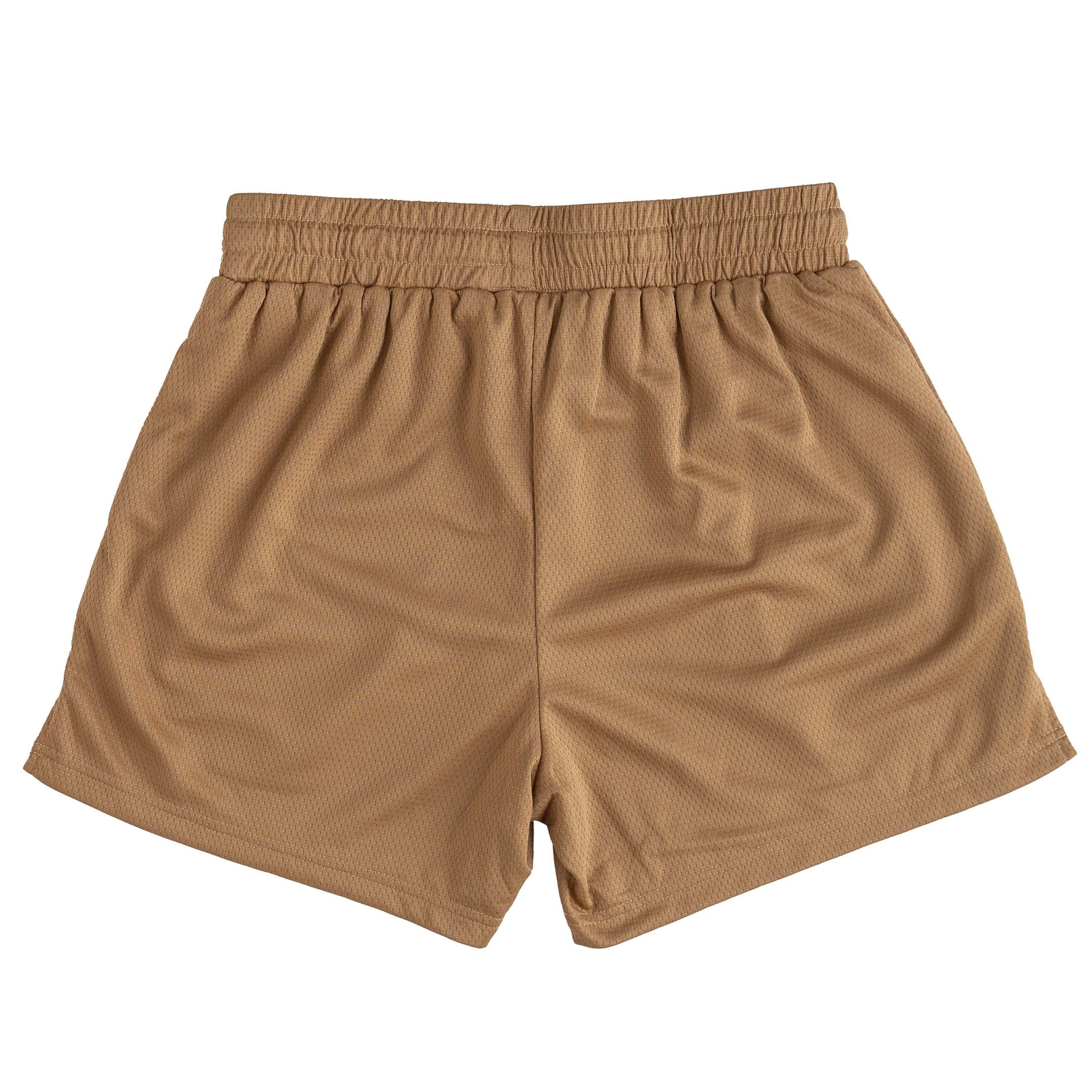 MUAY THAI SHORTS (MID THIGH CUT) - SAND