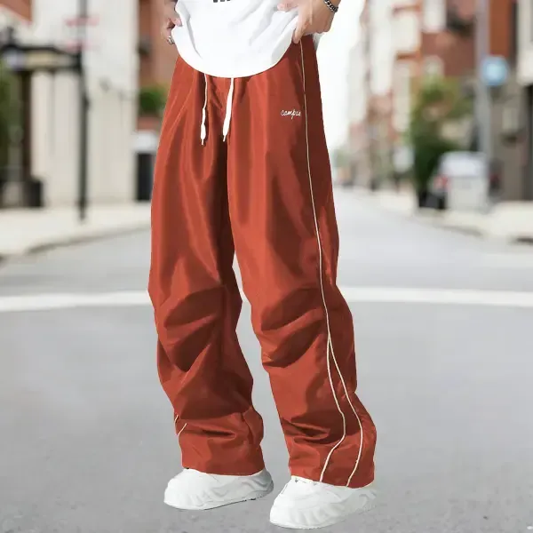 Men's Sports Pants Outdoor Hiking Running Fitness Straight-leg Trousers With Pockets