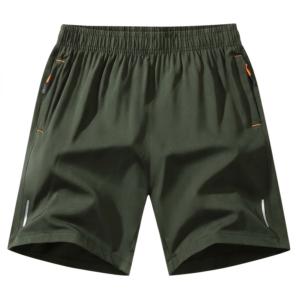 Men's Ice Silk Quick-Dry Zipper Pocket Shorts – Lightweight Reflective Athletic Summer Shorts