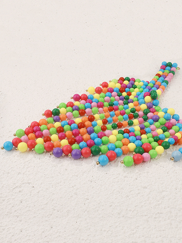 Contrast Color Geometric Tasseled Necklaces Accessories