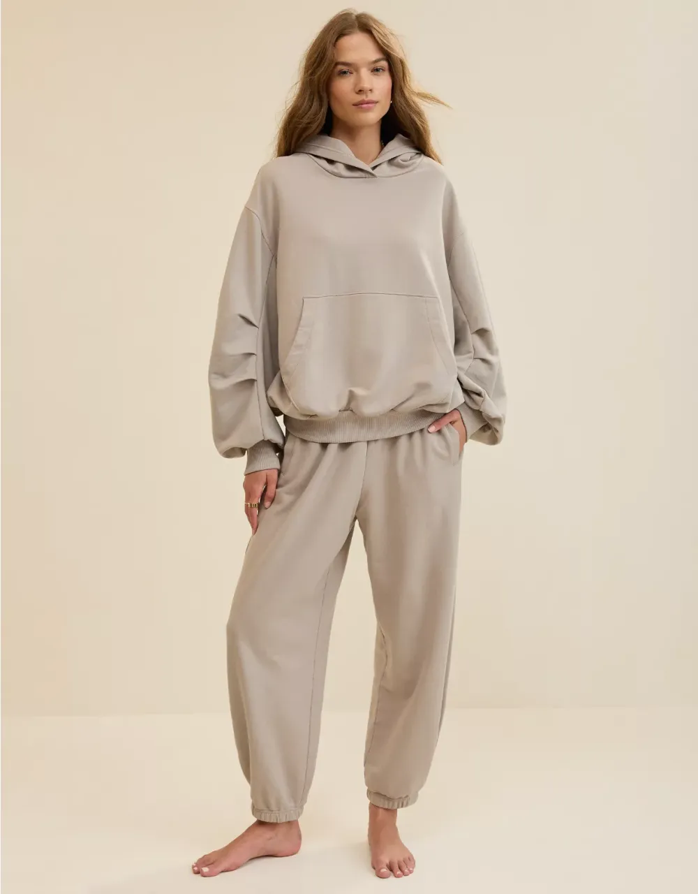 Comfy Drape Fleece Sweatshirt Set