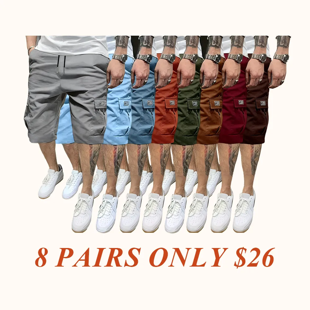 Men's Shorts Set - Slanted Pockets - Versatile Casual Wear