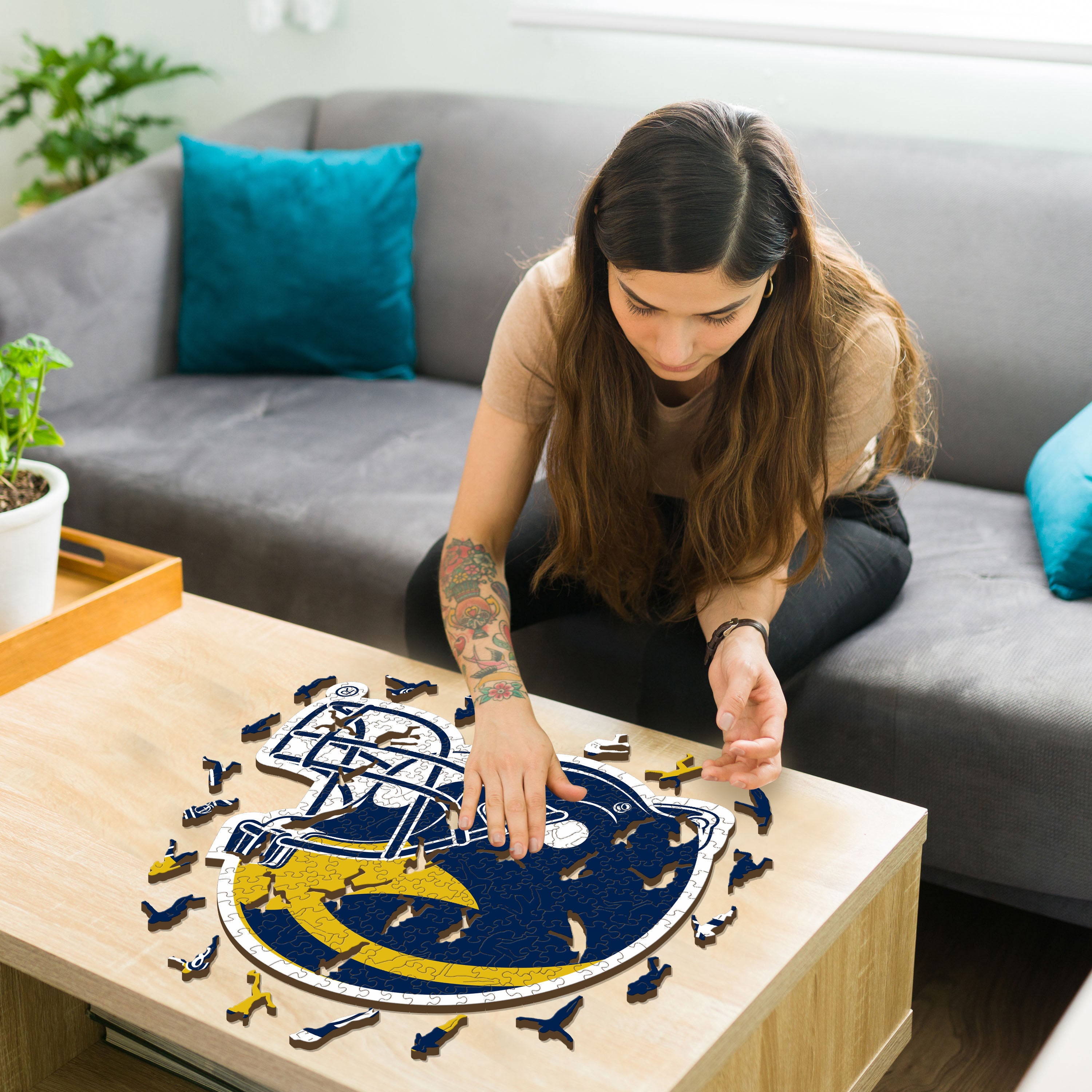 University of Michigan Helmet - Wooden Puzzle