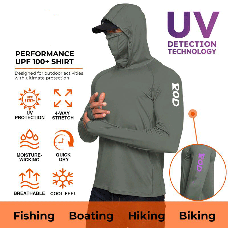 ☀️8/9-Pack $24☀️Men’s UPF 50+ Sun Protection Hoodie with UV Detection