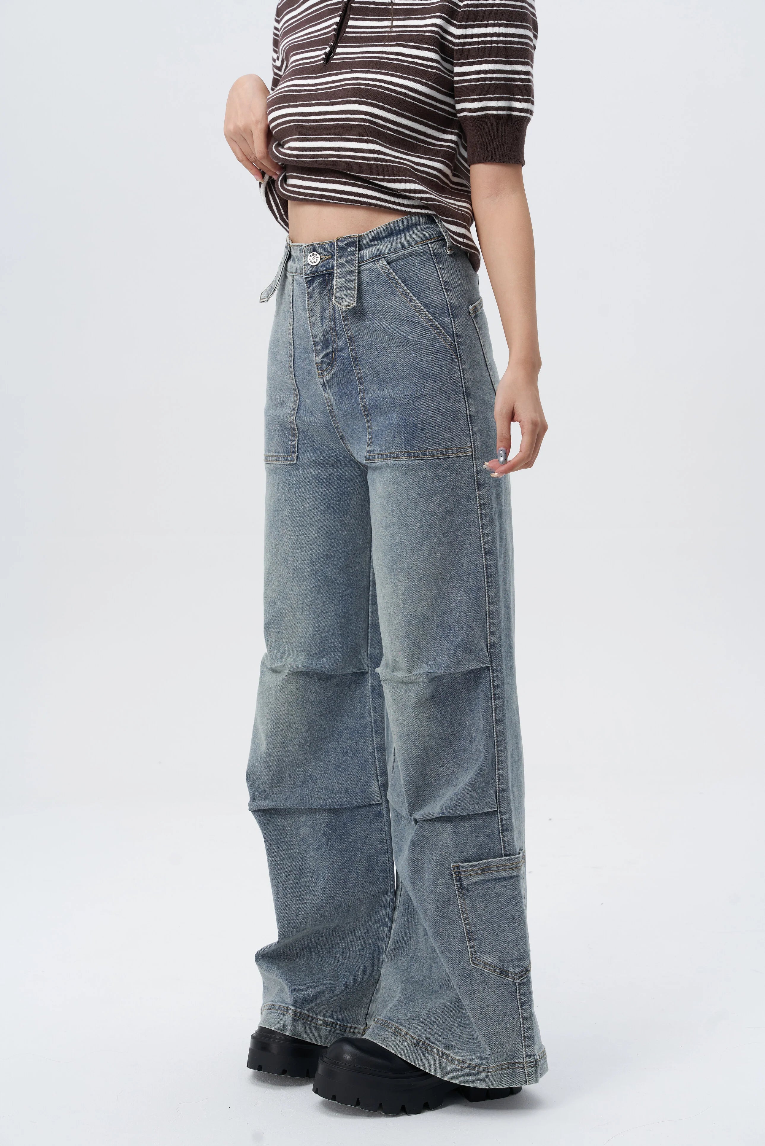 Oldschool Utility Wide Leg Jeans