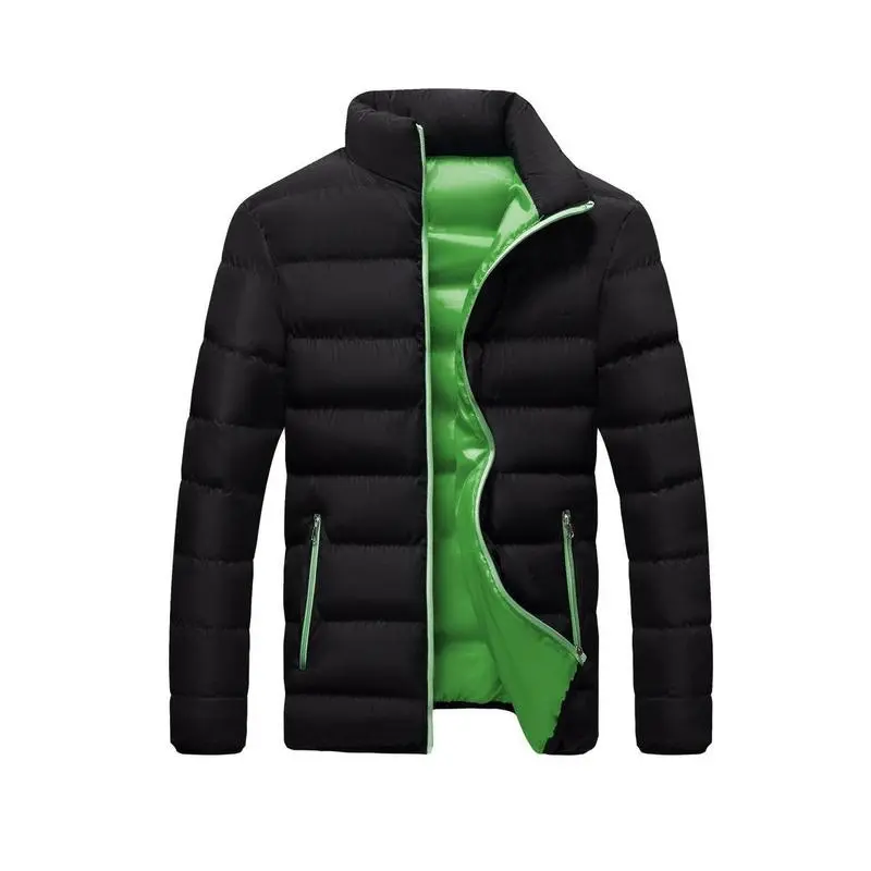 Autumn Winter Thickened Sports Cotton Jacket Men Stand Collar Cardigan Outdoor Cotton Coat
