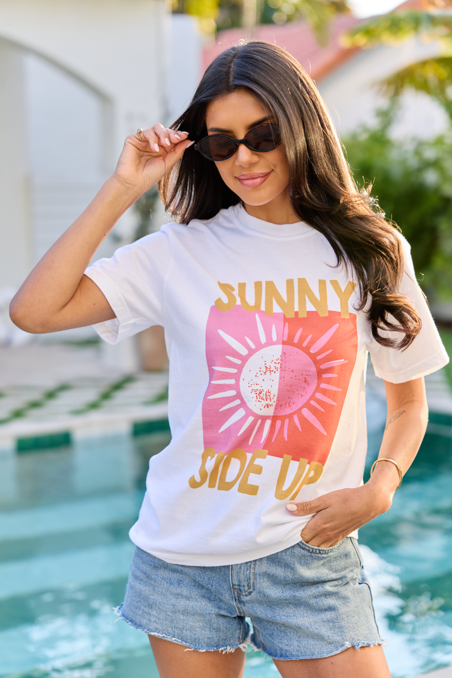 Sunny Side Up White Graphic Tee