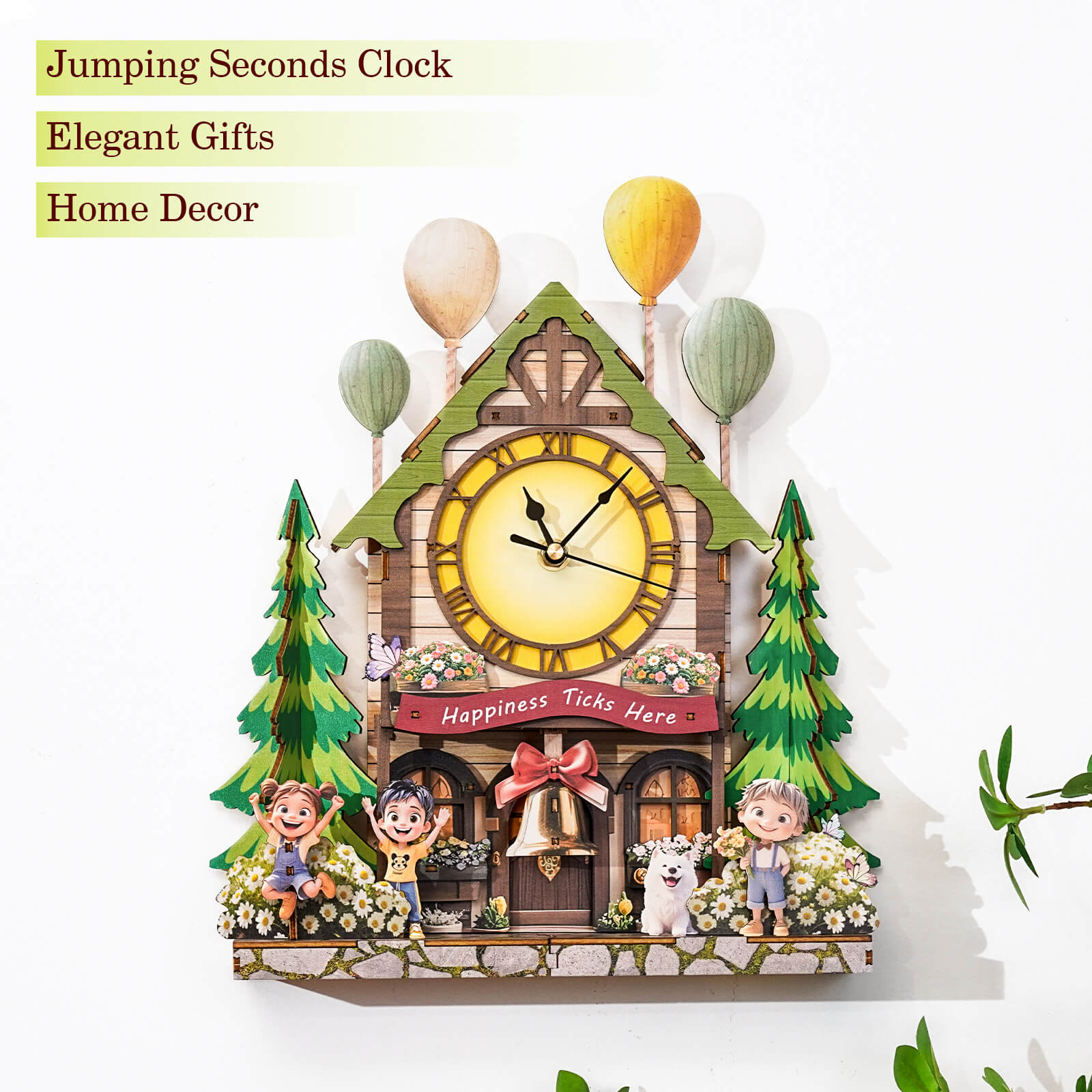 Balloon Cabin – DIY Wooden Clock, 3D Puzzle Craft Kit