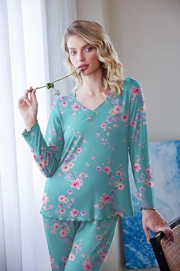 Womens Pajama Sets 2 Piece Lounge Set Fall Winter Pajamas