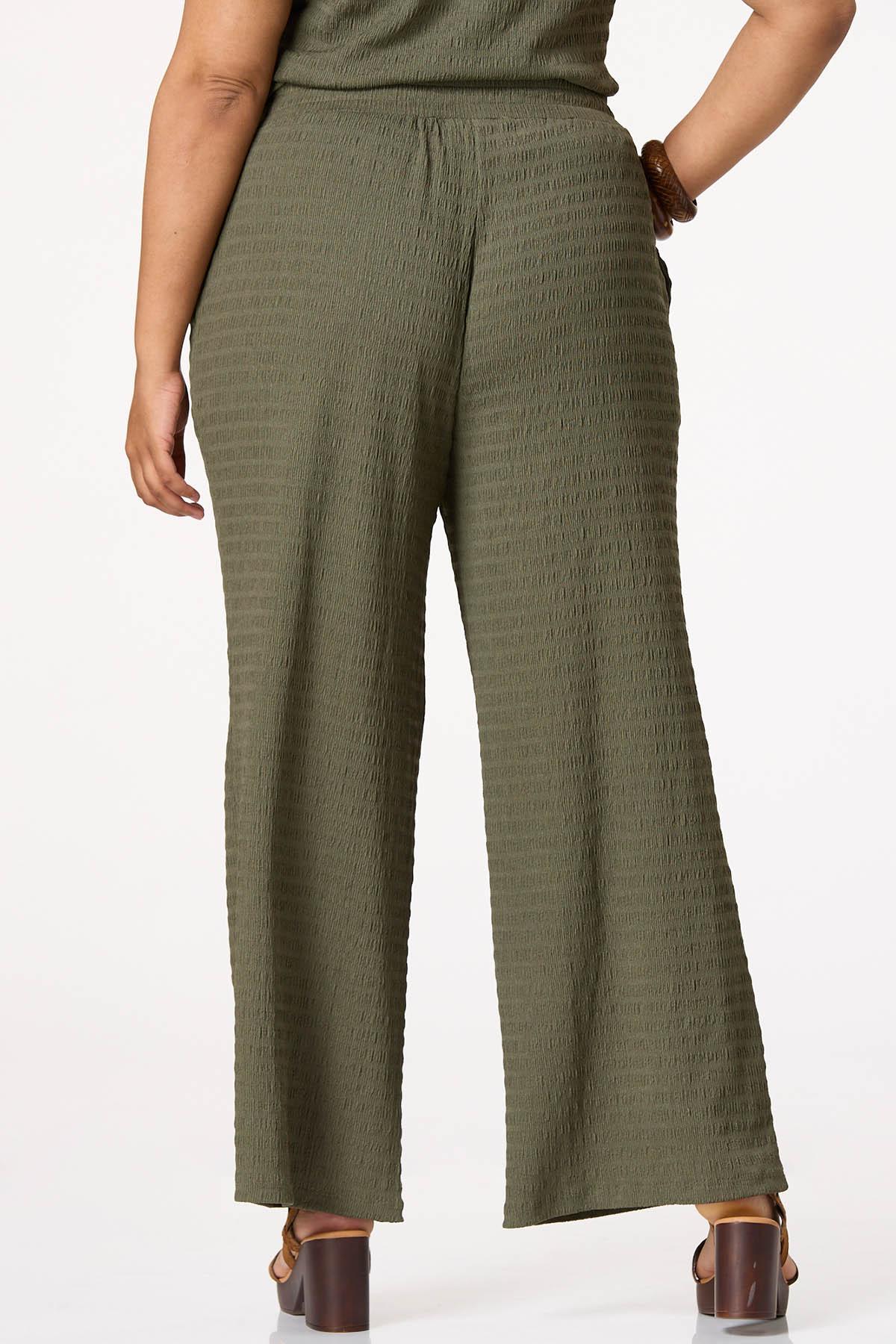 Plus Size Textured Wide Leg Knit Pants