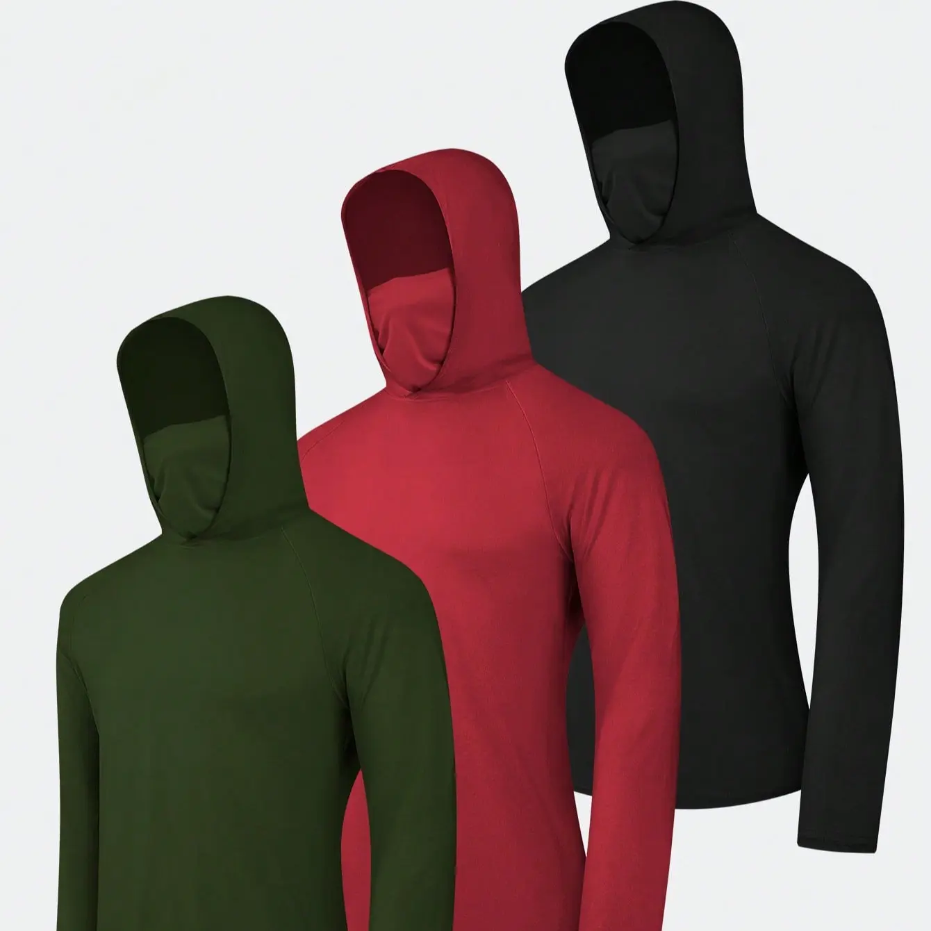 5 Pack Men's Athletic Hoodies Long Sleeve Fishing Shirts for Men Shirts Lightweight Rash Guards gym outfits workout tops gym shirts