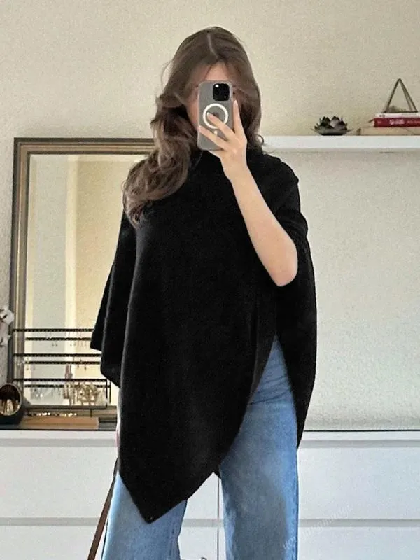 Women's Plain Loose Elegant Fashion Sweater Shawl