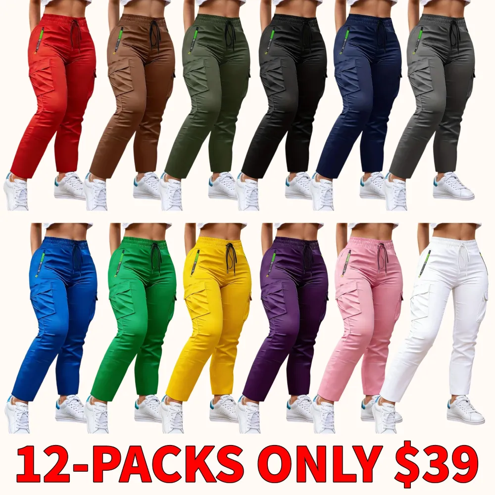 Women's durable work pants with multiple zippered pockets