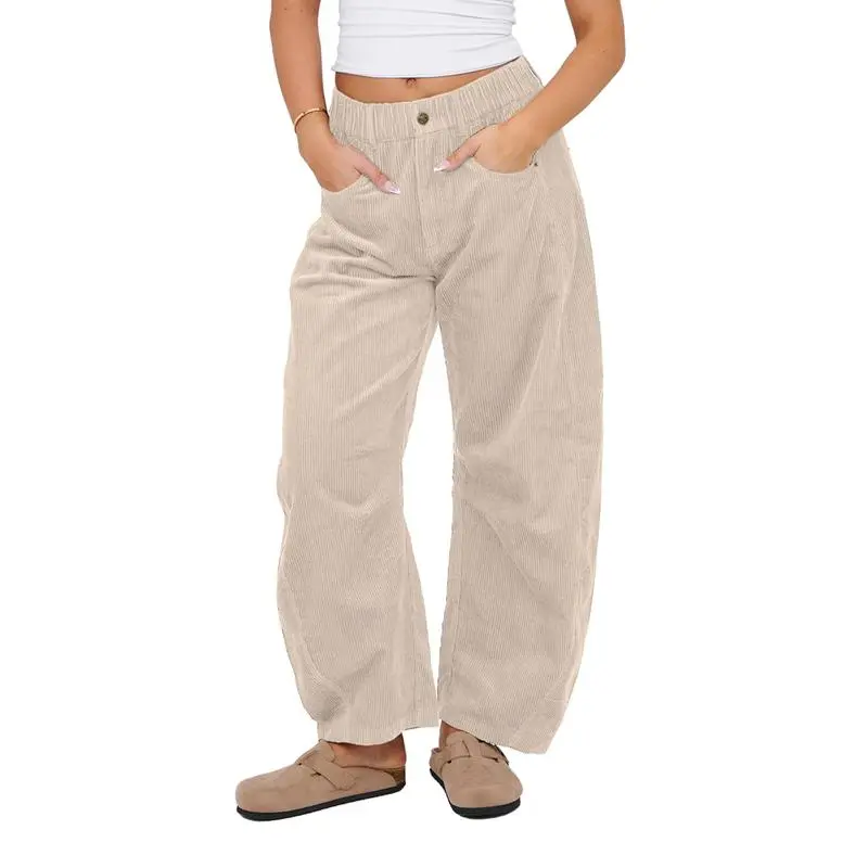 Corduroy Barrel Pants for Women Cord Pants