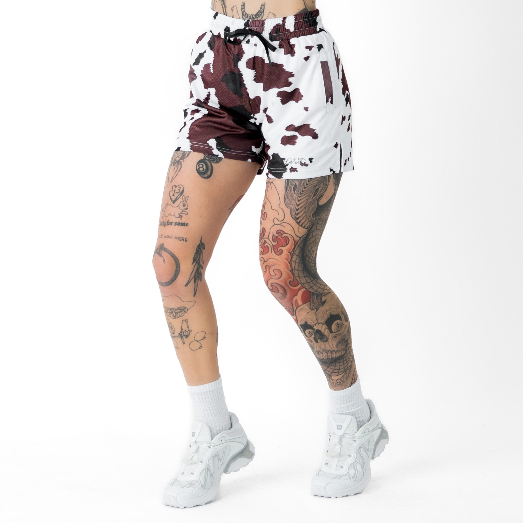 MOO THAI SHORTS (MID THIGH CUT) - BROWN COW