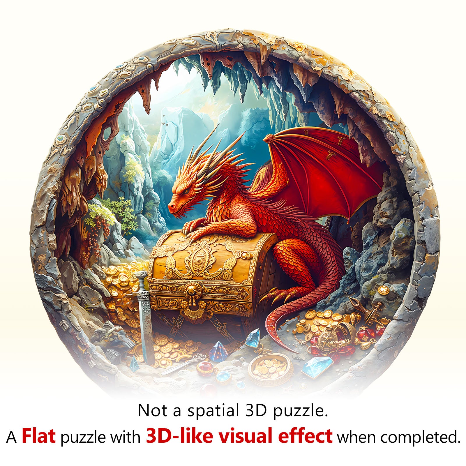 Dragon's Treasure Wooden Jigsaw Puzzle