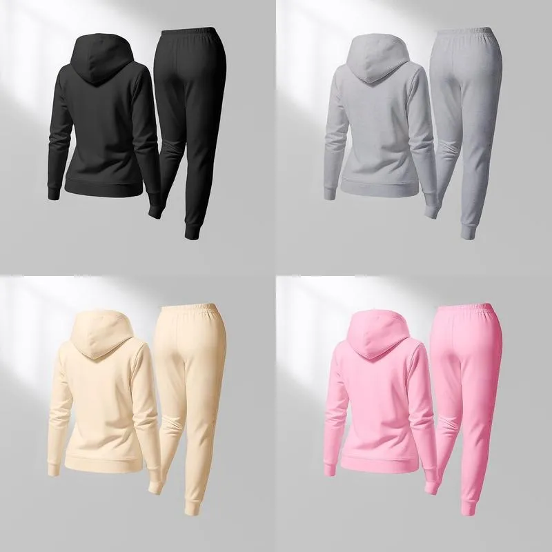 Women's Pink Heart Print Hair And Sunglasses Hoodie And Drawstring Track Pants Set