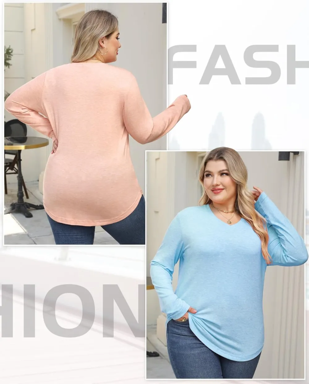 Women's V-Neck Long Sleeve Shirts – Soft