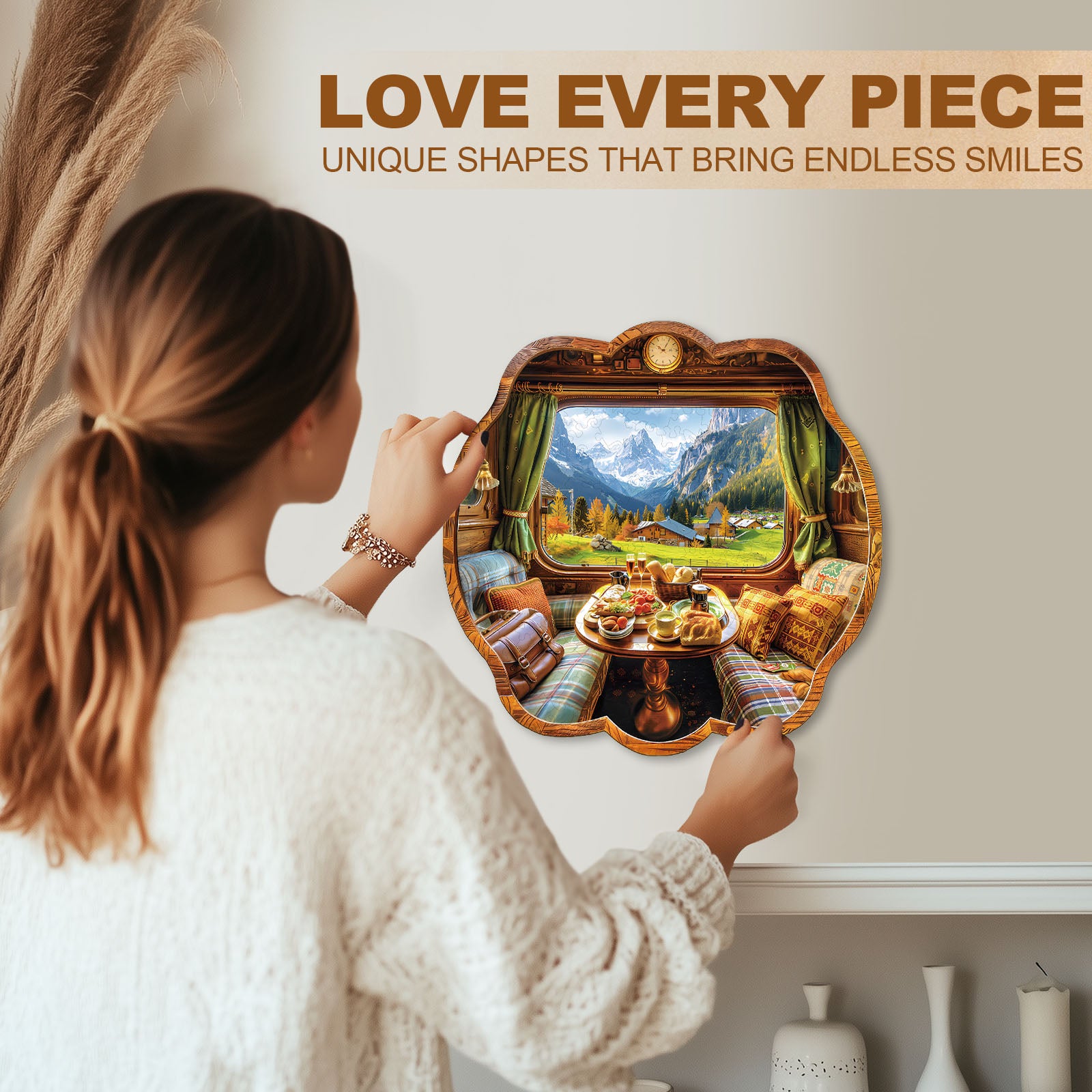 Car window scenery Wooden Jigsaw Puzzle