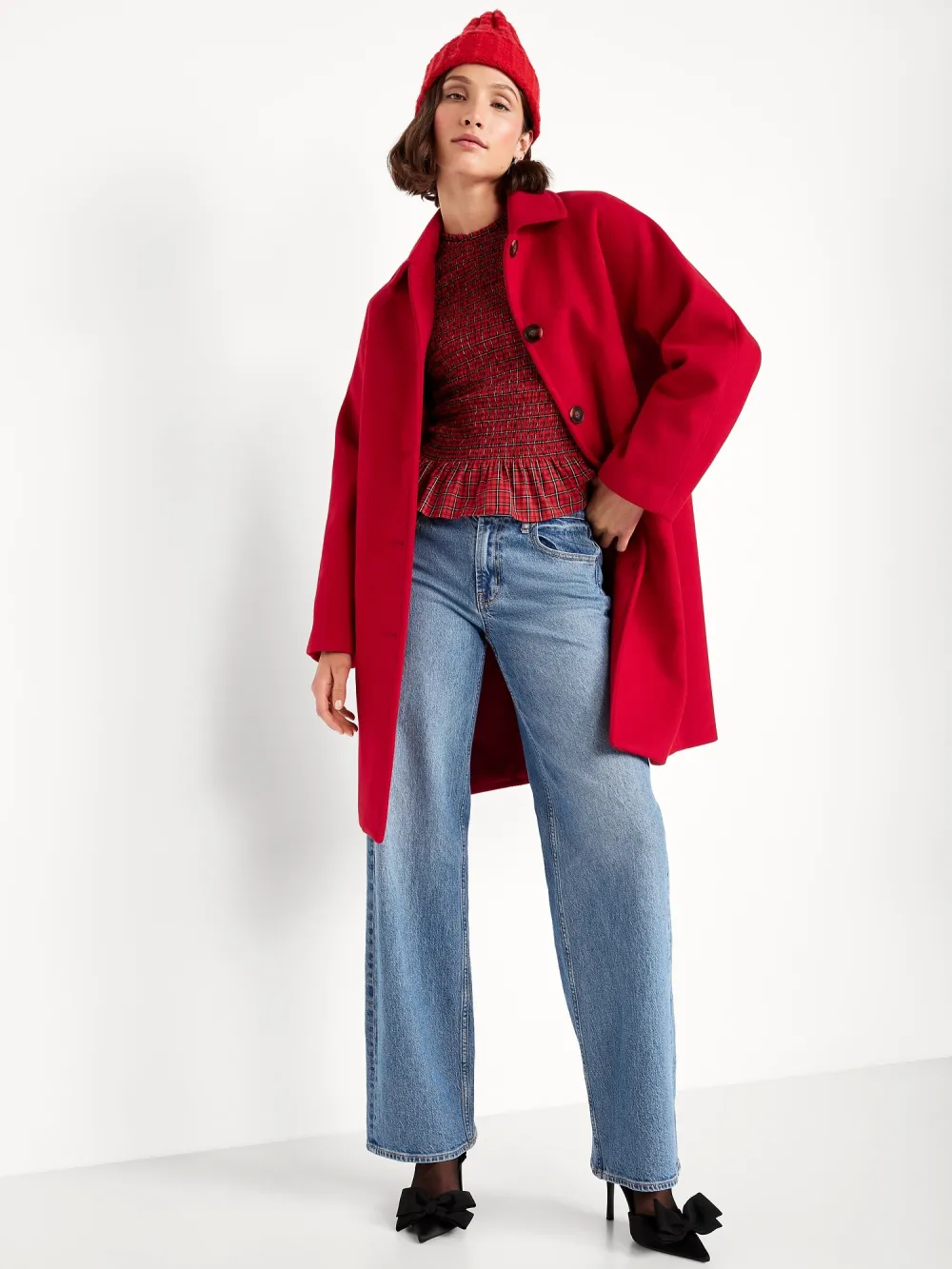 Relaxed Button-Front Mac Coat