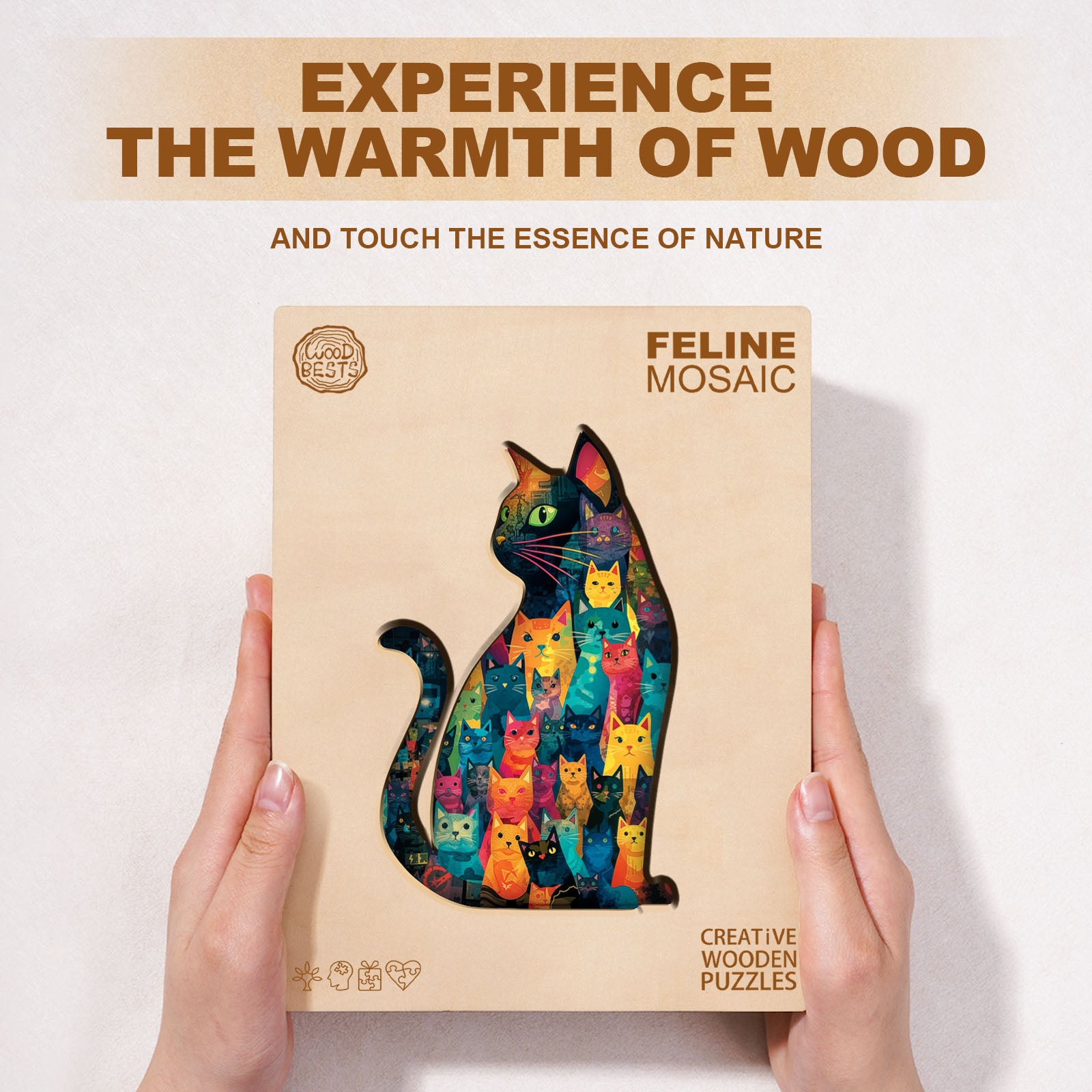 Feline Mosaic Wooden Jigsaw Puzzle