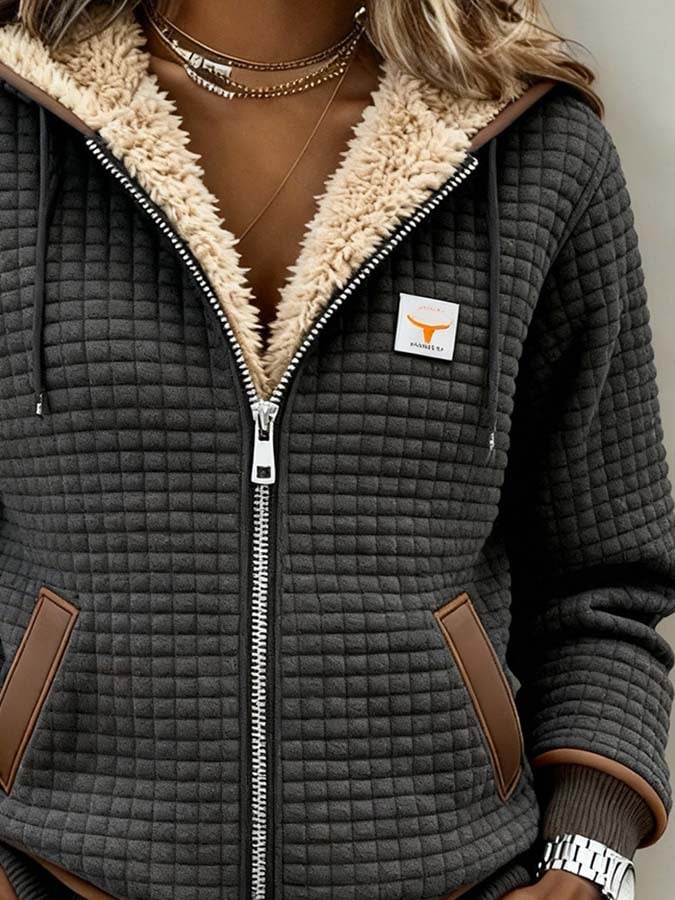 Women'S Casual Contrast Color Stitching Jacket