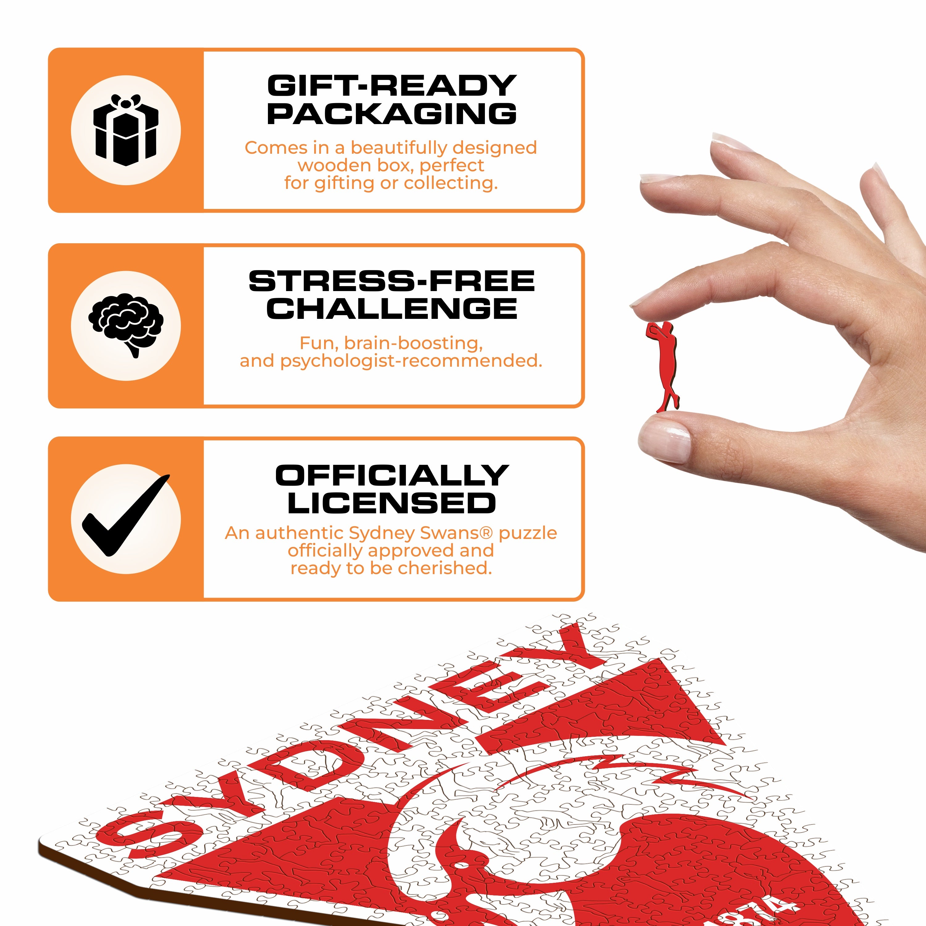 Sydney Swans Logo - Wooden Puzzle